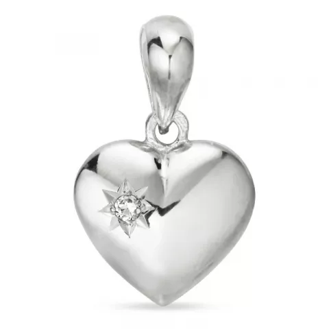 12 x 13 mm hjerte vedhæng i sølv