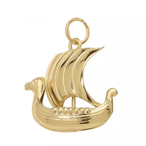 vikingeskib vedhæng i 8 karat guld