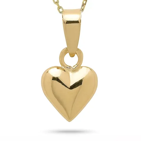 hjerte halskæde i forgyldt sølv med vedhæng i 14 karat guld - Amoré