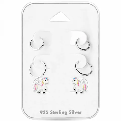enhjørning øreringe i sølv