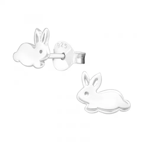 Kanin øreringe i sølv