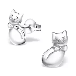 Katte øreringe i sølv