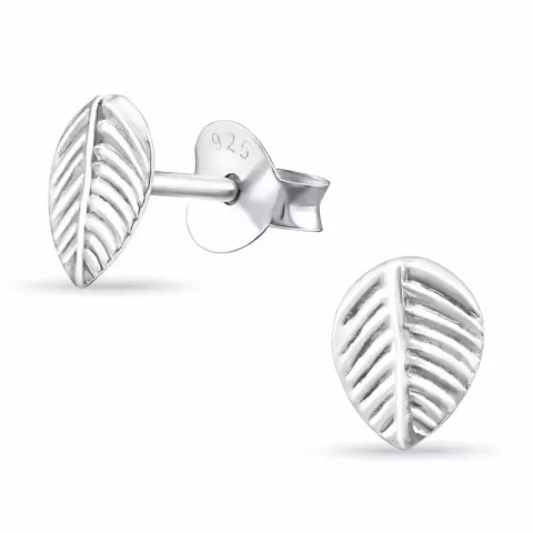 Små blad øreringe i sølv
