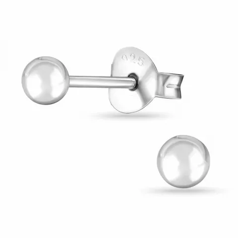 3 mm kugle øreringe i sølv