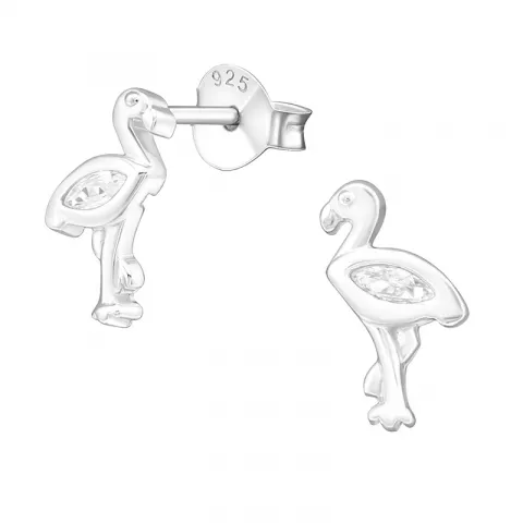 Flamingo øreringe i sølv