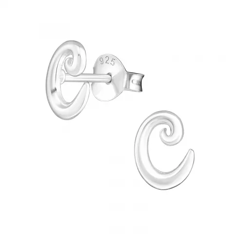 Bogstav C øreringe i sølv