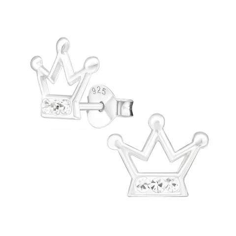 Krone øreringe i sølv