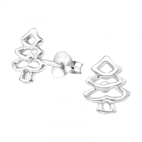 Juletræ øreringe i sølv