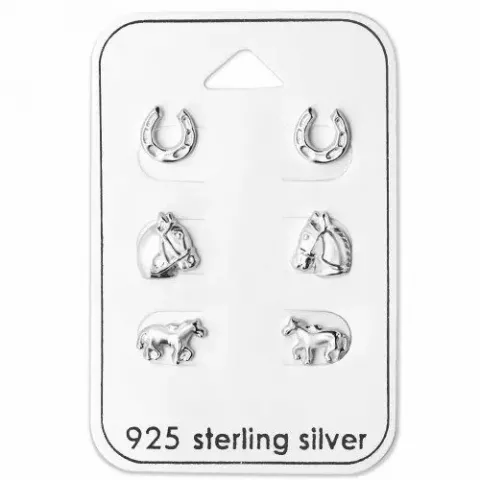 heste øreringe i sølv