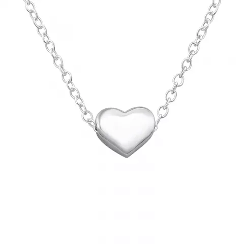 Hjerte halskæde i sølv med vedhæng i sølv