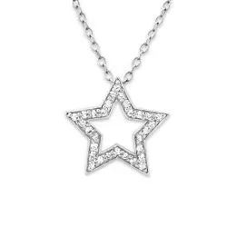 Stjerne halskæde i sølv med vedhæng i sølv