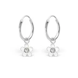 12 mm blomster creoler i sølv