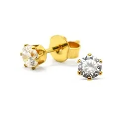 4 mm øreringe i forgyldt stål