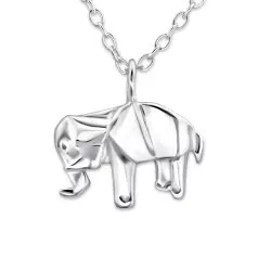 Elefant Halskæde med vedhæng i sølv med elefant i sølv