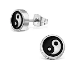 Yin og yang øreringe i Rustfrit stål