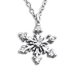 Snefnug halskæde i sølv med vedhæng i sølv