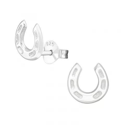 Hestesko øreringe i sølv