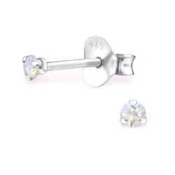 Små hvide øreringe i sølv