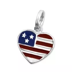 Amerikansk flag charms i sølv 