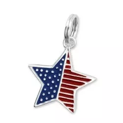 Amerikansk flag charms vedhæng i sølv 