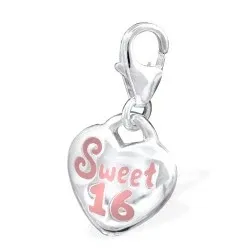 Sweet 16 charms vedhæng i sølv