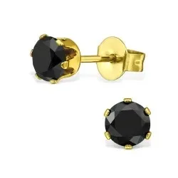 5 mm sorte ørestikker i Rustfrit stål