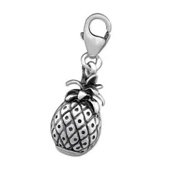 Ananas charm i oxideret sterlingsølv