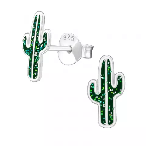 kaktus ørestikker i sølv