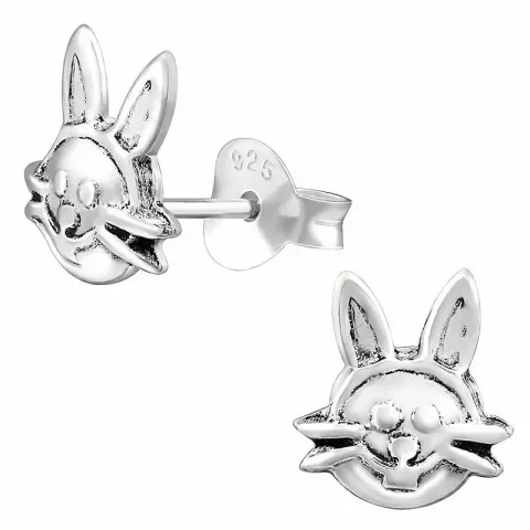 kanin øreringe i sølv