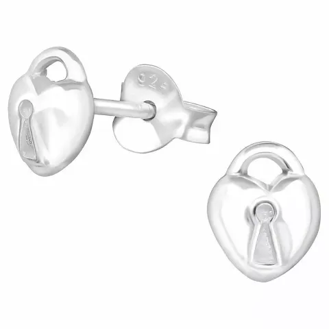 Små hjerte øreringe i sølv