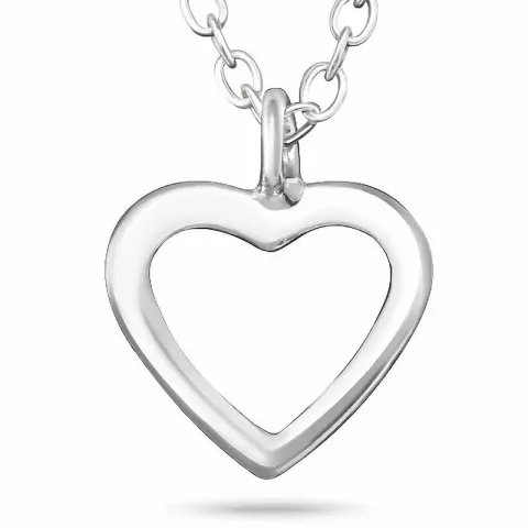 hjerte halskæde i sølv med hjertevedhæng i sølv