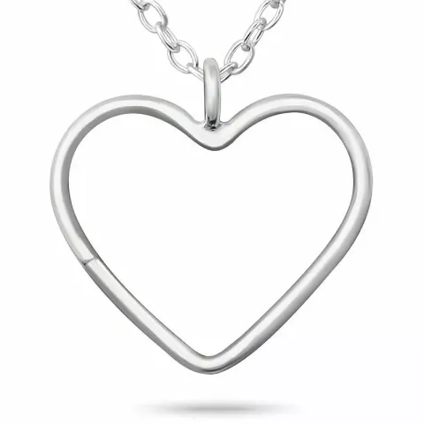 halskæde i sølv med hjertevedhæng i sølv