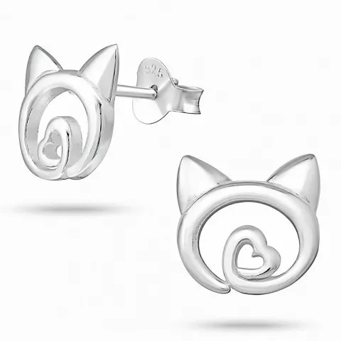 katte øreringe i sølv