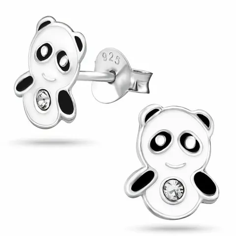 panda sølvøreringe i sølv