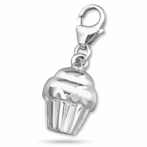 Elegant cup cake charm i sølv 