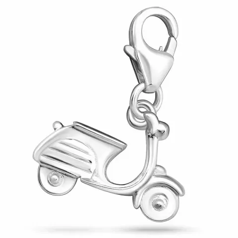 motorcykel charm i sølv 