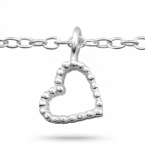 Hjerte ankelkæde i sølv med hjertevedhæng i sølv