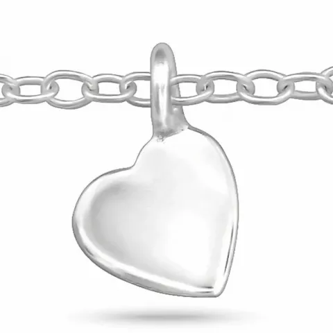 Lille hjerte ankelkæde i sølv med hjertevedhæng i sølv