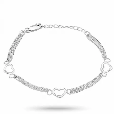 Elegant hjerte armbånd i sølv med hjertevedhæng i sølv