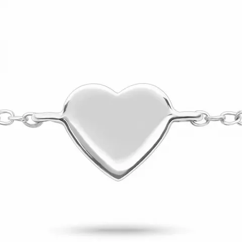 Billigt hjerte armbånd i sølv med hjertevedhæng i sølv
