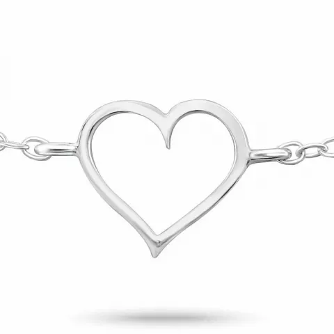 Hjerte armbånd i sølv med hjertevedhæng i sølv
