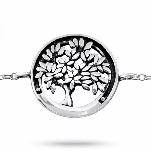 13 mm livets træ armbånd i sølv med vedhæng i sølv