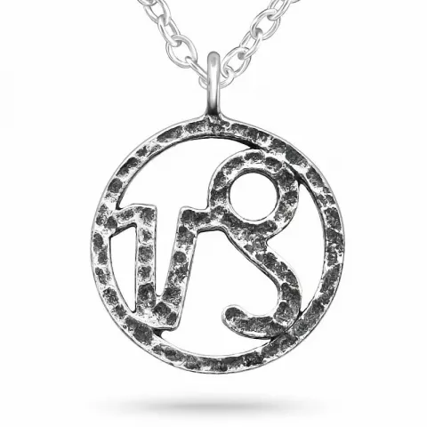 Stjernetegn stenbukken halskæde i sølv med vedhæng i sølv
