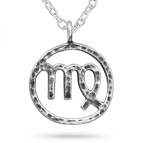 Stjernetegn jomfruen halskæde i sølv med vedhæng i sølv