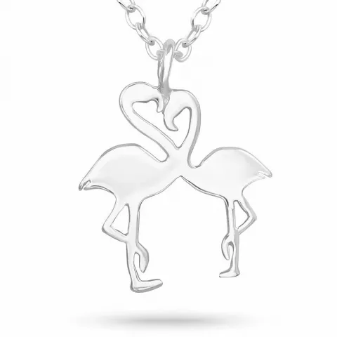 Flamingo halskæde i sølv med vedhæng i sølv