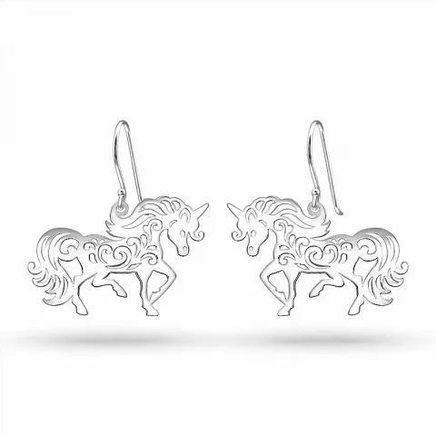 Enhjørning øreringe i sølv