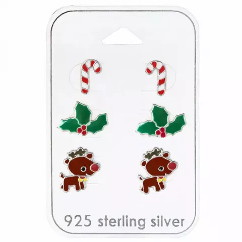 Jule øreringe i sølv