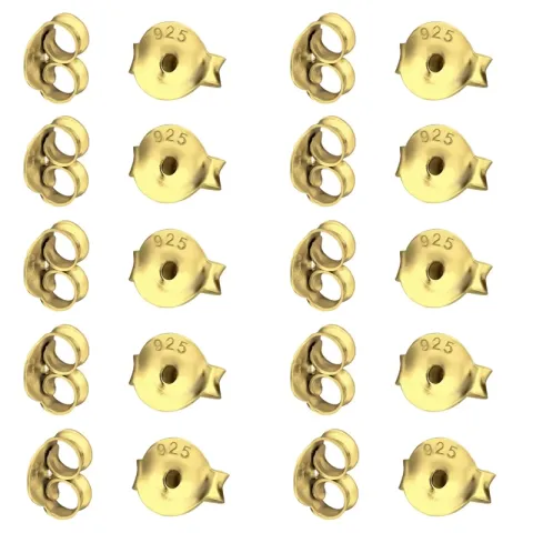 10 par butterflies i forgyldt sølv