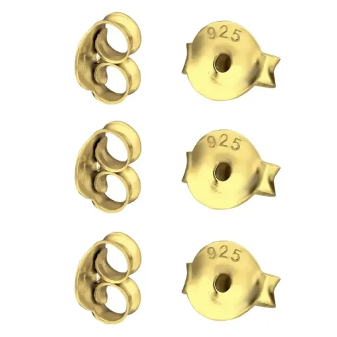 3 par butterflies i forgyldt sølv