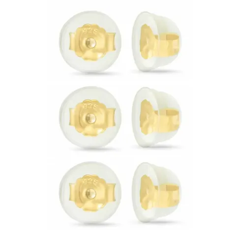 3 par butterflies i forgyldt sølv